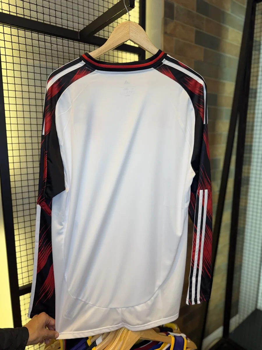 Camisa Flamengo Away Branca Manga Longa — costas
